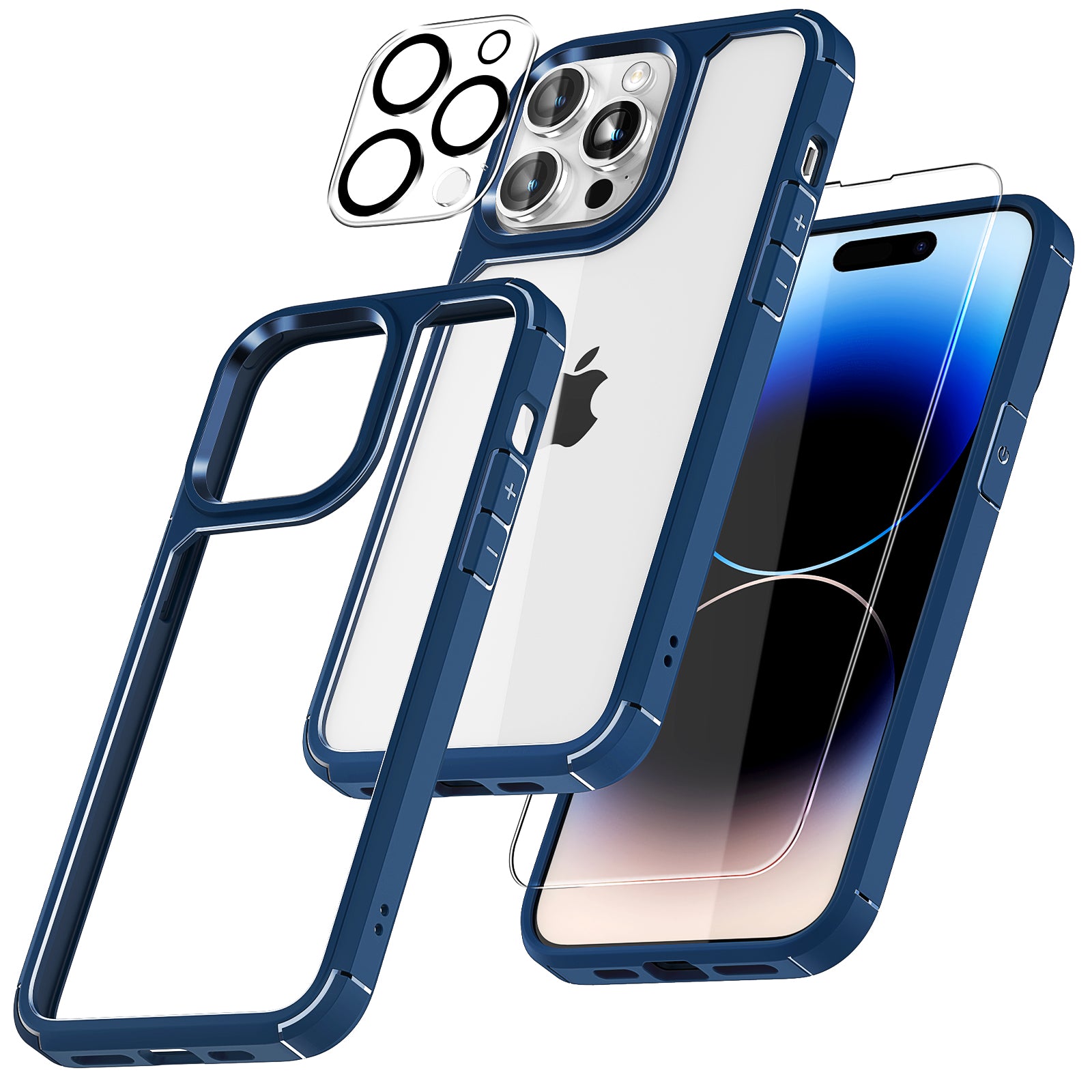  TAURI 5 in 1 Magnetic Case for iPhone 15 Pro Max [Military  Grade Drop Protection] with 2X Screen Protector + 2X Camera Lens Protector,  Transparent Slim Fit for iPhone 15 ProMax