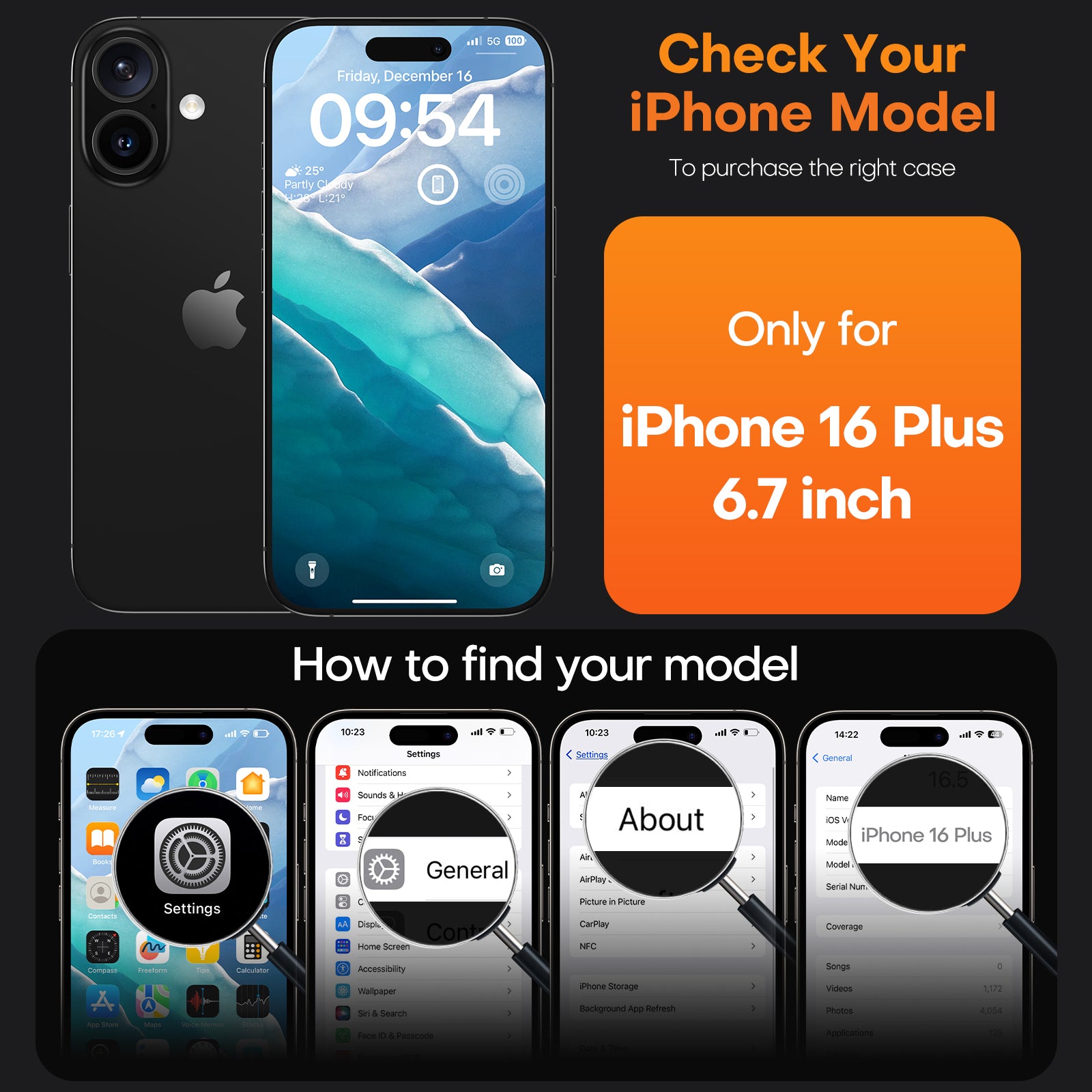 TAURI 5 in 1 for iPhone 16 Plus Case, [Compatible with MagSafe] with 2X Screen Protector +2X Camera Lens Protector, Translucent Matte Magnetic Phone Case for iPhone 16 Plus 6.7", Matte Black