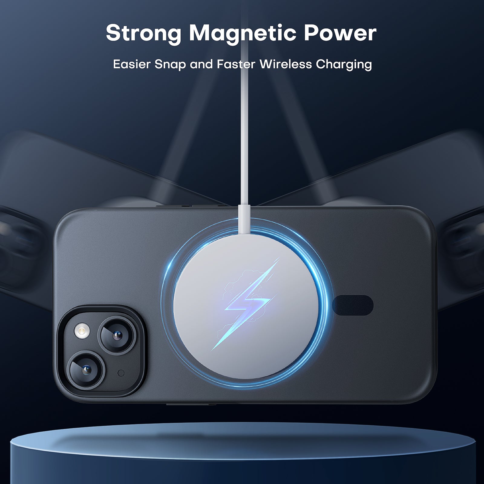 Magnetic Wireless Charger 10ft Blue [MagSafe Compatible] [Ship to