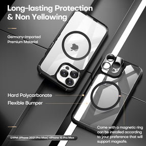 Case iPhone 13 Spigen Tough Armor Black Case + Tempered Glass