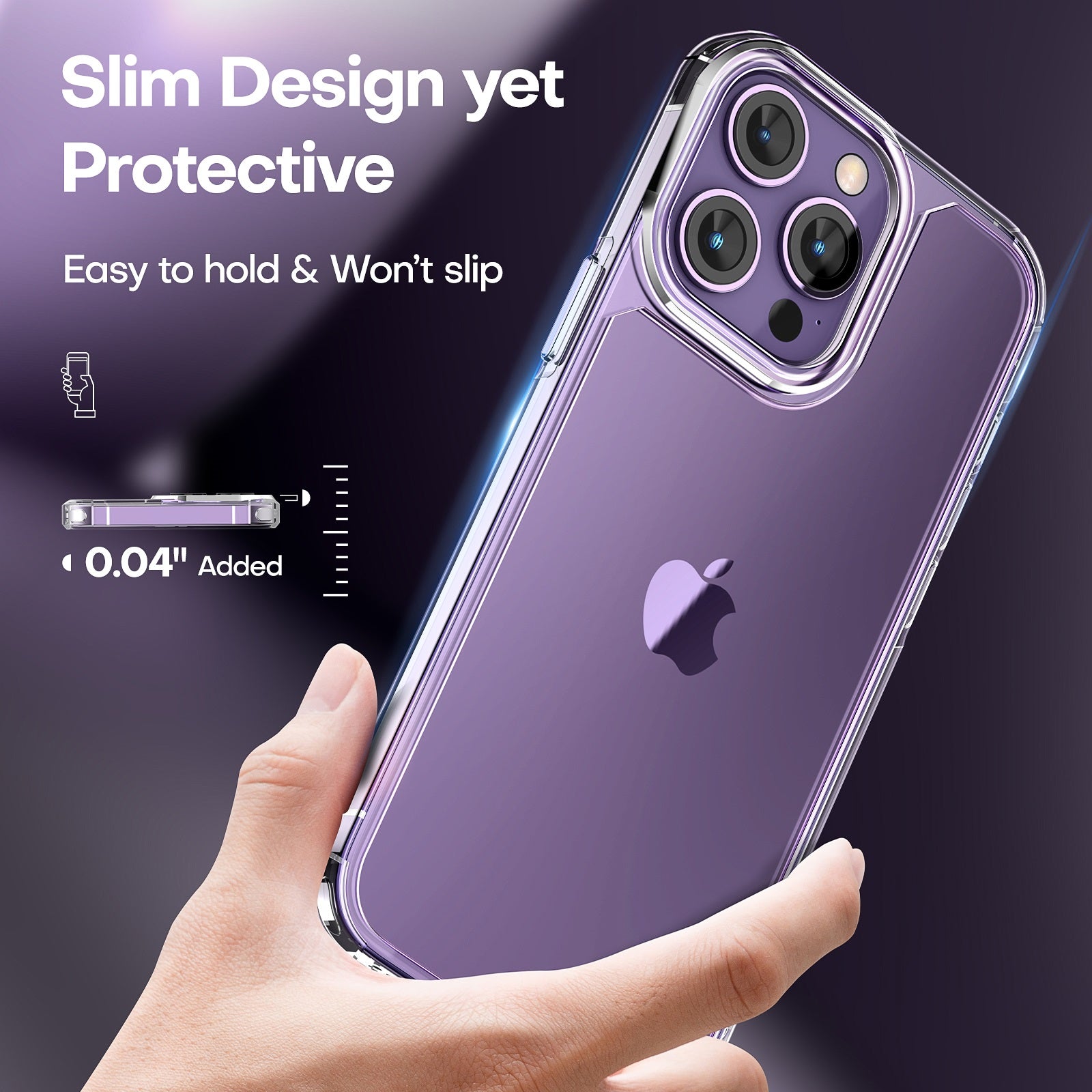 Temdan Designed for iPhone 15 Pro Max Case Clear, [Non-Yellowing]  [Military-Grade Drop Protection] Slim Thin Shockproof Protective Cover  Phone Case